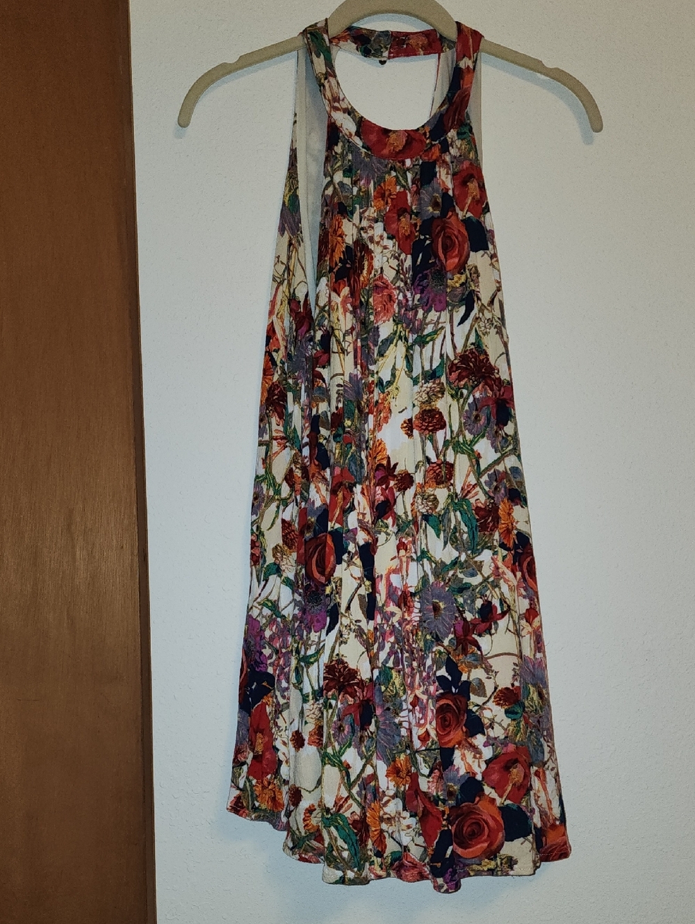 Floral Halter Swing Dress in Multicolor